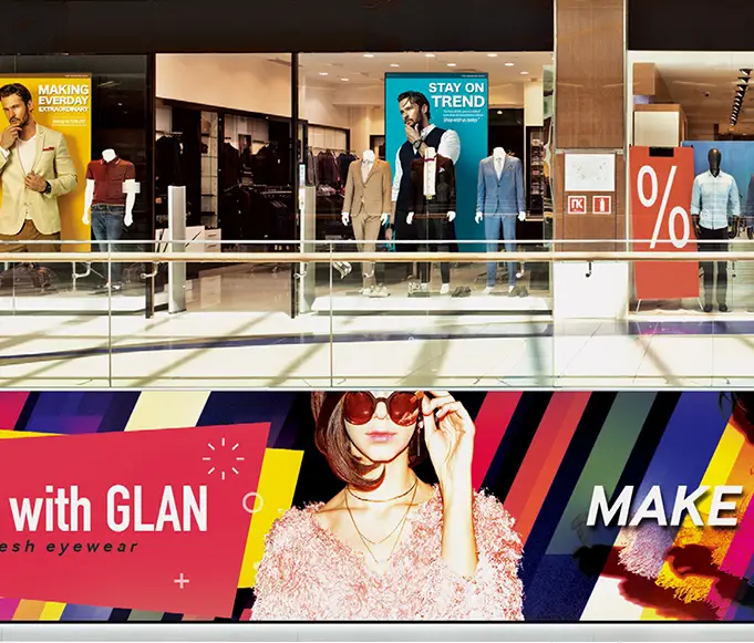 digital signage in a mall