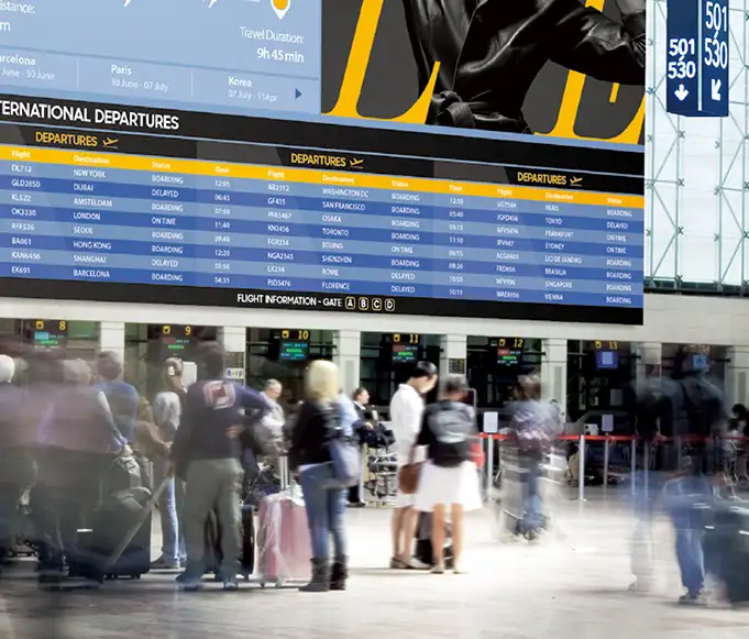 Transportation hubs digital signage