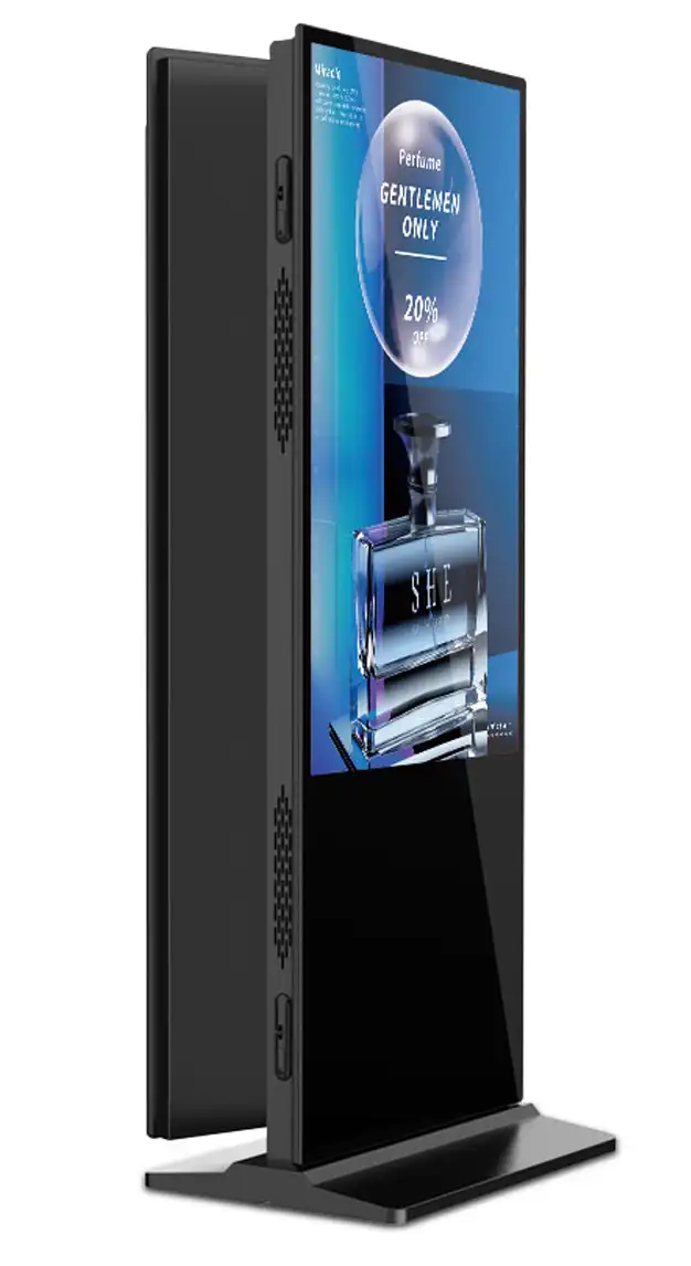 Linea Double Sided Kiosk open, side view