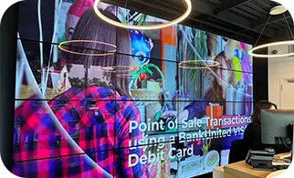 Digital signage at a BankUnited branch