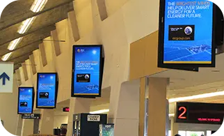Self-service kiosks at Toronto Pearson Airport