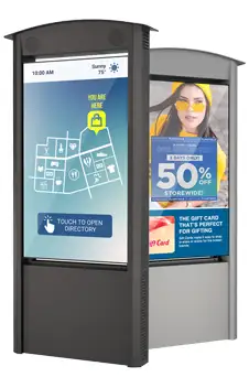 Kiosque autoportant extérieur toutes saisons Duraline double et simple face