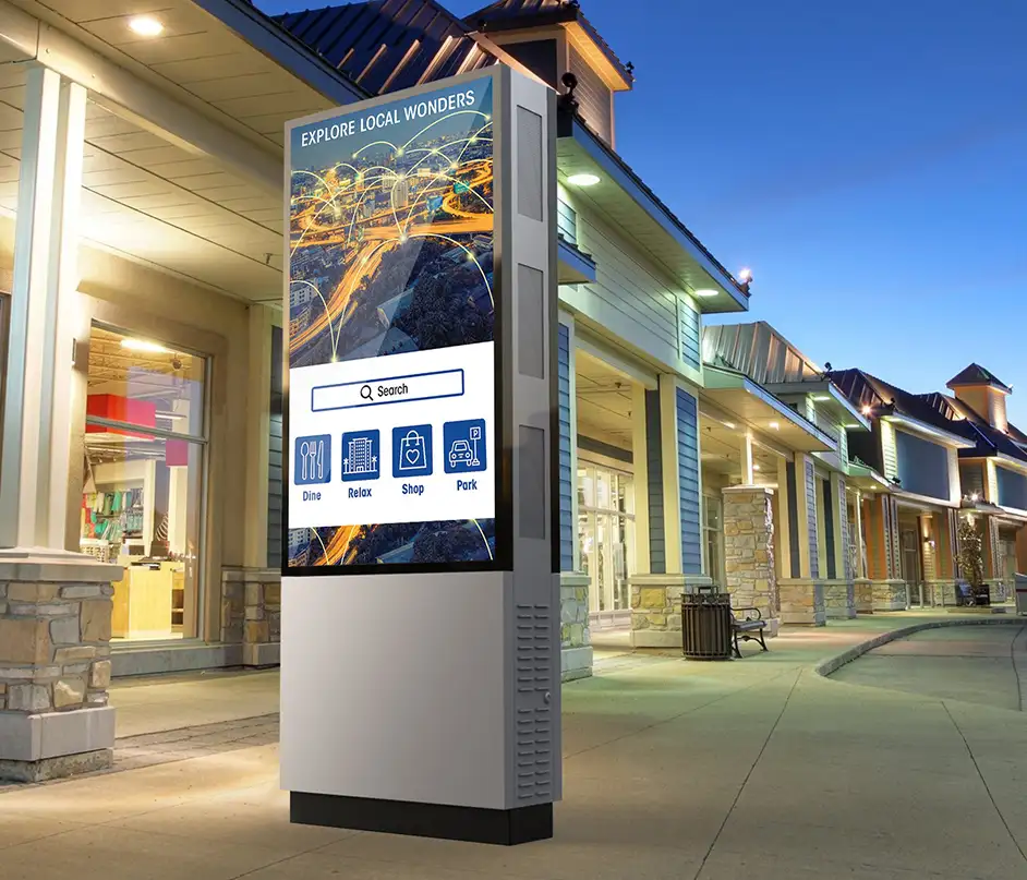 outdoor all weather double sided kiosk