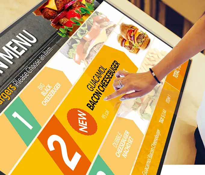 Digital kiosks menu