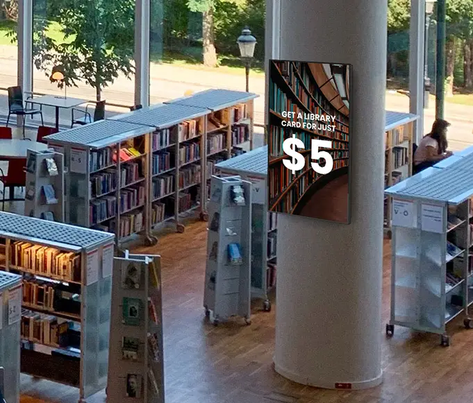 digital signage in libraries