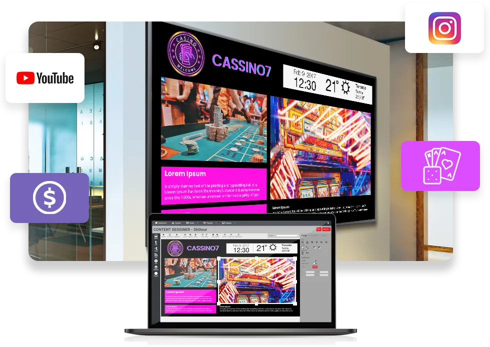 applications de casino d'affichage numérique