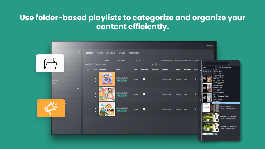 Folder-Based Playlists & Set and Forget Content header