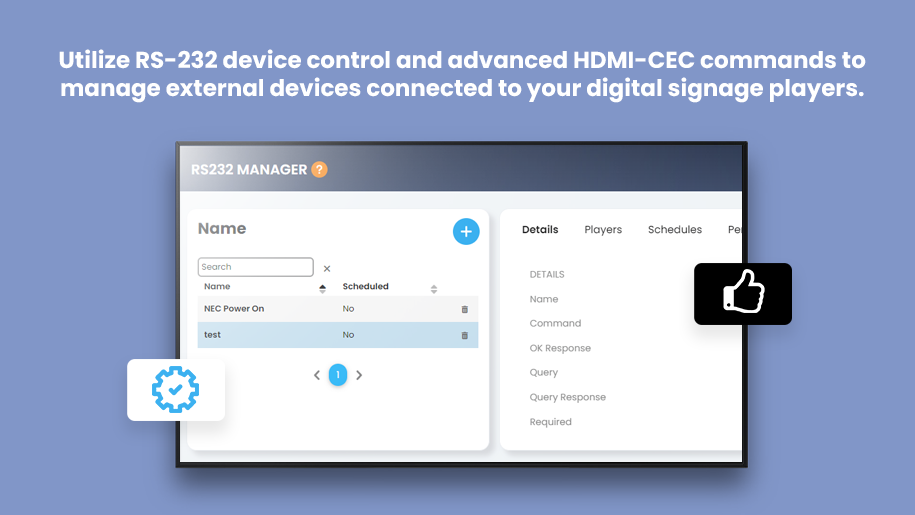 RS-232 Device Control Management header