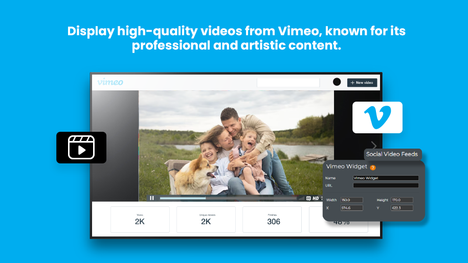 Encabezado de integración de video de Vimeo